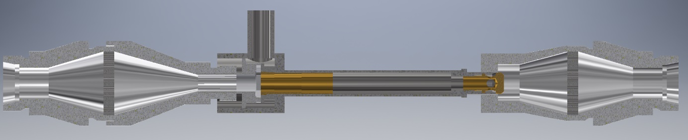 Vereinfachte Geometrie des simulierten Wirbelrohrs in Autodesk Inventor